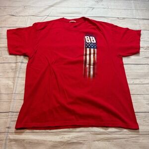 Dale‎ Earnhardt Jr. #88 NASCAR by ANVIL Graphic Print Red Men's Size XL